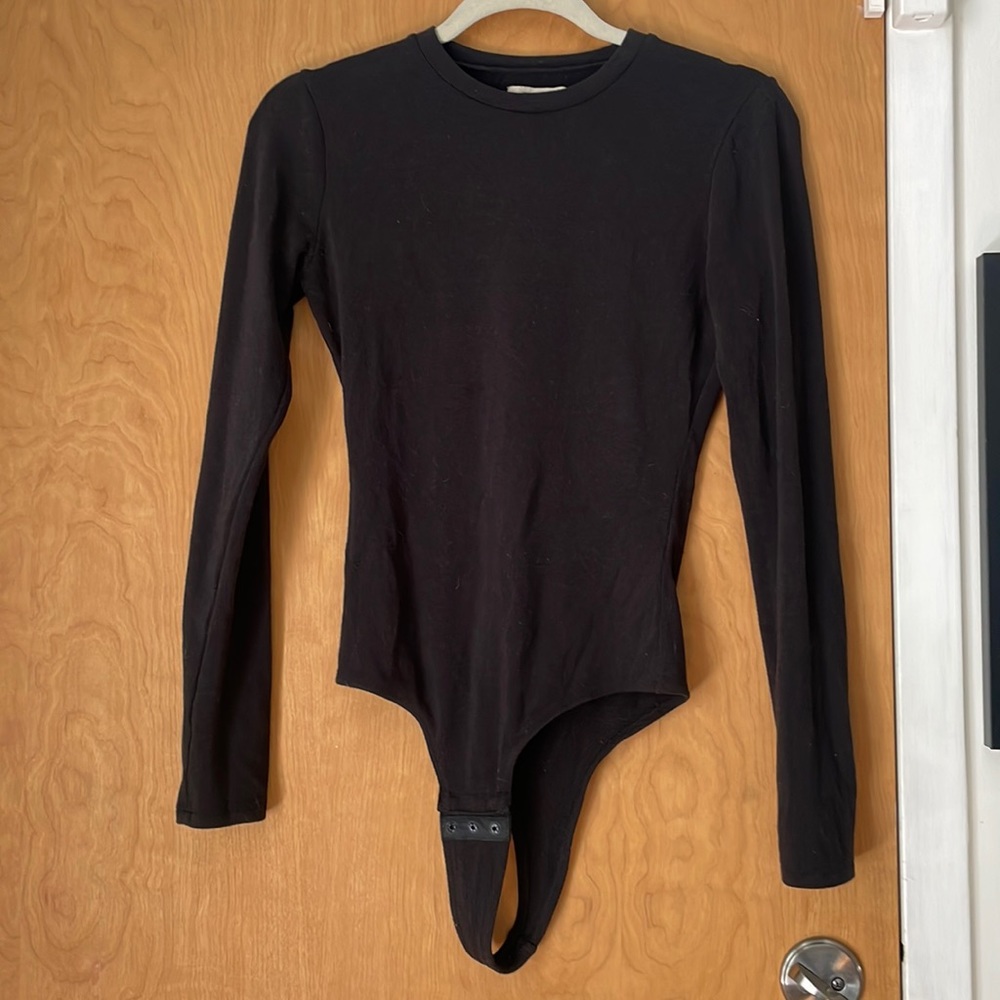 Madewell Black Long sleeve Knit Bodysuit
